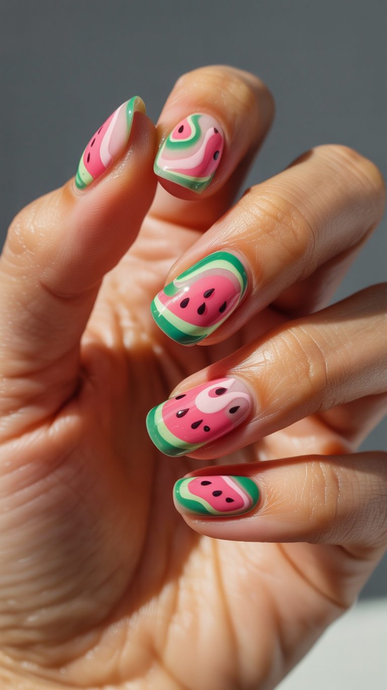 Watermelon Nail Art — Fun Summer Diy: 15 Fresh Nail Ideas You Can Actually Recreate